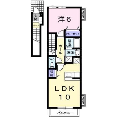 メゾン・カルム・Ｍ 201【管理NO：1-015557901-02010】 ★家具家電は申し込み後に搬入します★の外観画像