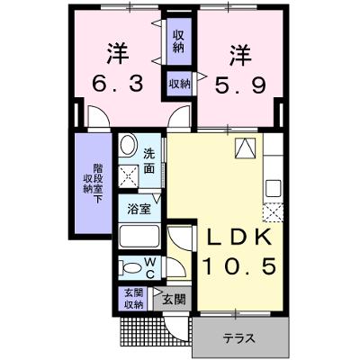 フローレス 102【管理NO：1-010498201-01020】 ★家具家電は申し込み後に搬入します★の外観画像