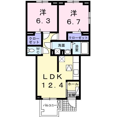 ロジュマンⅡ 104【管理NO：1-017767101-01040】 ★家具家電は申し込み後に搬入します★の外観画像
