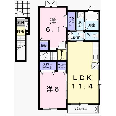 ラフレシールあぼしＣ 201【管理NO：1-017084801-02010】 ★家具家電は申し込み後に搬入します★の外観画像