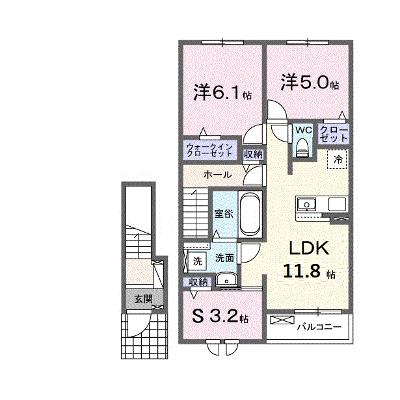 メゾングレーヌ東觜崎駅前Ａ 203【管理NO：1-028510301-02030】 ★家具家電は申し込み後に搬入します★ ★2026年09月中旬入居可能★の外観画像