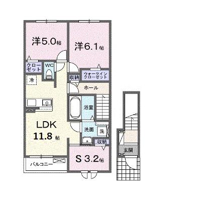 メゾングレーヌ東觜崎駅前Ａ 202【管理NO：1-028510301-02020】 ★家具家電は申し込み後に搬入します★ ★2026年09月中旬入居可能★の外観画像