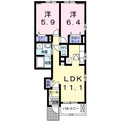 フィオレンティーナⅤ 104【管理NO：1-022025501-01040】 ★家具家電は申し込み後に搬入しますの外観画像