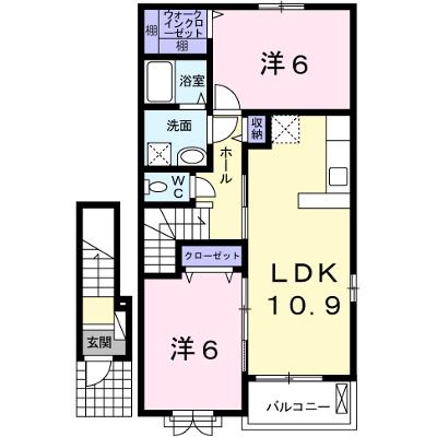 カーサ・２５５Ｂ 203【管理NO：1-019869202-02030】 ★家具家電は申し込み後に搬入します★の外観画像