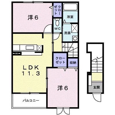 エルカーサ・桜木Ｂ 203【管理NO：1-014633202-02030】 ★家具家電は申し込み後に搬入します★の外観画像