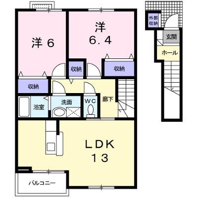 エテルネルＢ 202【管理NO：1-013617802-02020】 ★家具家電は申し込み後に搬入します★の外観画像