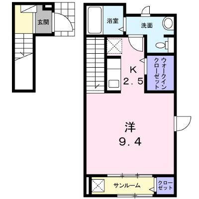 ベル　ソンジュ 201【管理NO：1-021588001-02010】 ★家具家電は申し込み後に搬入します★の外観画像
