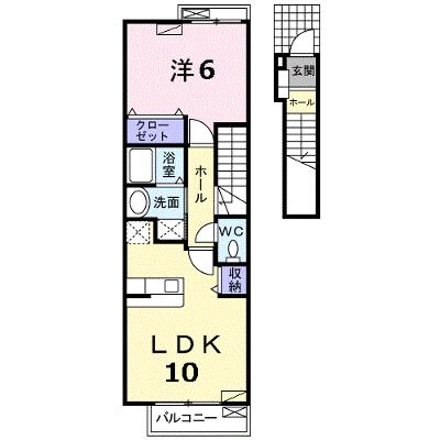 プロムナードⅡ 203【管理NO：1-014507101-02030】 ★家具家電は申し込み後に搬入しますの外観画像