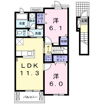 チェリーブロッサム 202【管理NO：1-018661101-02020】 ★家具家電は申し込み後に搬入しますの外観画像