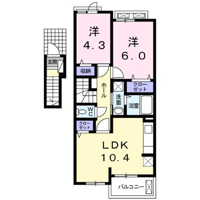 カーサ・プリートＢ 202【管理NO：1-019060602-02020】 ★家具家電は申し込み後に搬入しますの外観画像