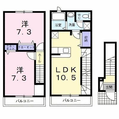 ラ・フル－ル 206【管理NO：1-017686801-02050】 ★家具家電は申し込み後に搬入しますの外観画像