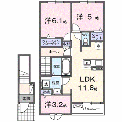 メゾンド　クロワールＢ 203【管理NO：1-028230102-02030】 ★家具家電は申し込み後に搬入します★ ★2026年10月下旬入居可能★の外観画像