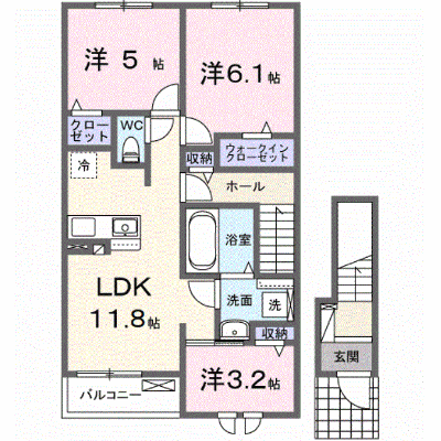 メゾンド　クロワールＢ 202【管理NO：1-028230102-02020】 ★家具家電は申し込み後に搬入します★ ★2026年10月下旬入居可能★の外観画像