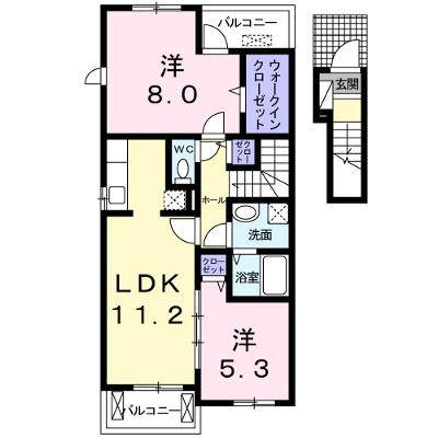 メゾン　なでしこ 207【管理NO：1-016173101-02060】 ★家具家電は申し込み後に搬入します★の外観画像