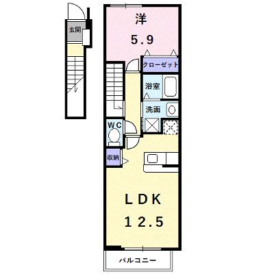 エクセレント　大美野 207【管理NO：1-014632201-02060】 ★家具家電は申し込み後に搬入しますの外観画像