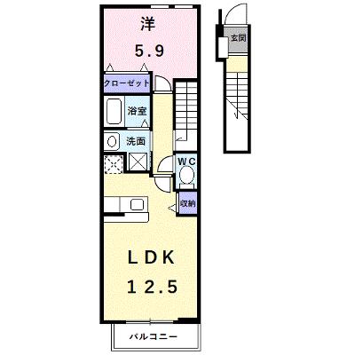 エクセレント　大美野 205【管理NO：1-014632201-02040】 ★家具家電は申し込み後に搬入します 2026年07月中旬入居可能の外観画像