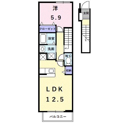エクセレント　大美野 203【管理NO：1-014632201-02030】 ★家具家電は申し込み後に搬入しますの外観画像