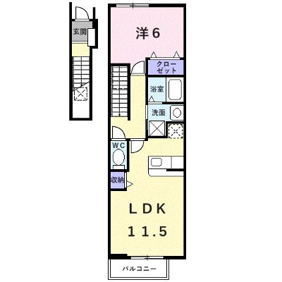エスプワールＣ 202【管理NO：1-014447002-02020】 ★家具家電は申し込み後に搬入します★の外観画像