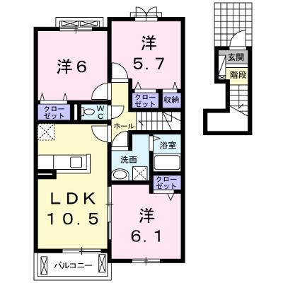 レスペランス　Ⅱ 203【管理NO：1-018764401-02030】 ★家具家電は申し込み後に搬入しますの外観画像