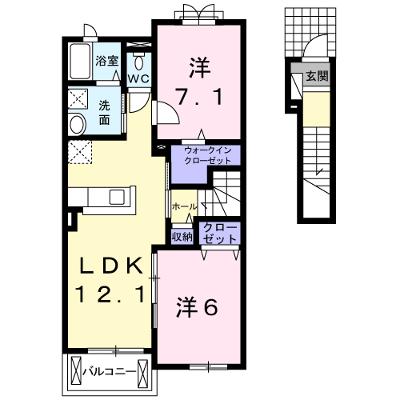 キャトル　セゾン 205【管理NO：1-019482301-02040】 ★家具家電は申し込み後に搬入します 2026年08月中旬入居可能の外観画像