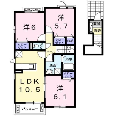 レスペランス　Ⅱ 206【管理NO：1-018764401-02050】 ★家具家電は申し込み後に搬入します 2026年08月中旬入居可能の外観画像