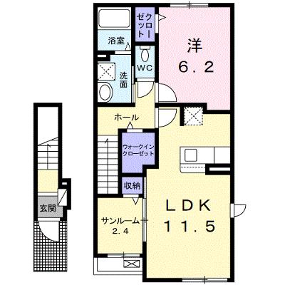 ベルシャイン　紀三井寺　Ⅰ 202【管理NO：1-027259201-02020】 ★家具家電は申し込み後に搬入しますの外観画像