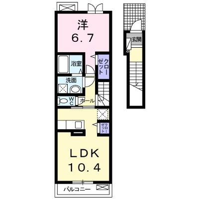 アンジュⅡ 203【管理NO：1-018067402-02030】 ★家具家電は申し込み後に搬入します★ ★2026年08月中旬入居可能★の外観画像