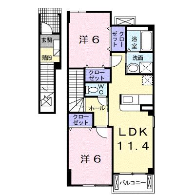 プレシャスコートＫ東松江Ⅰ 201【管理NO：1-013875901-02010】 ★家具家電は申し込み後に搬入しますの外観画像