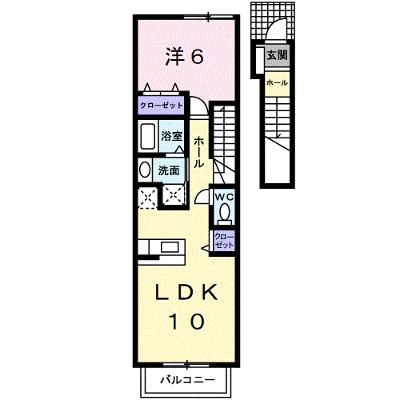 カサデプラシードⅠ 203【管理NO：1-011883601-02030】 ★家具家電は申し込み後に搬入しますの外観画像