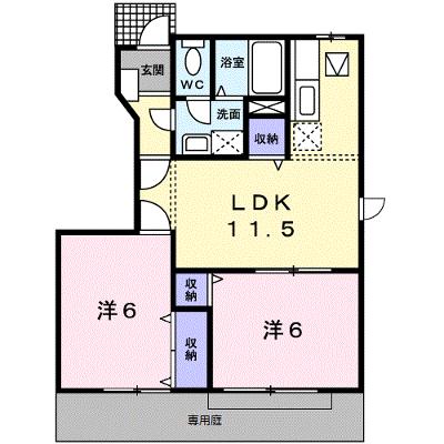 カーサ・エスト内原 101【管理NO：1-009488701-01010】 ★家具家電は申し込み後に搬入しますの外観画像
