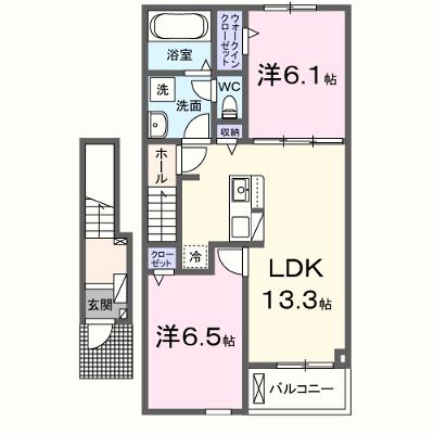 ＮＥＯ　ＦＬＯＲ　Ｄ・Ｇ 205【管理NO：1-027378301-02040】 ★家具家電は申し込み後に搬入しますの外観画像