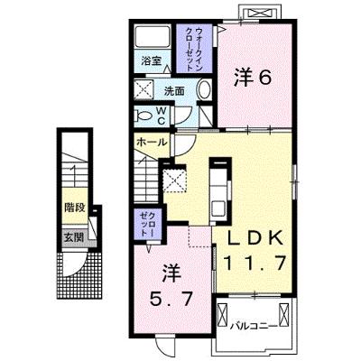 ベルファミーユ　Ⅱ 207【管理NO：1-021190002-02060】 ★家具家電は申し込み後に搬入します★の外観画像