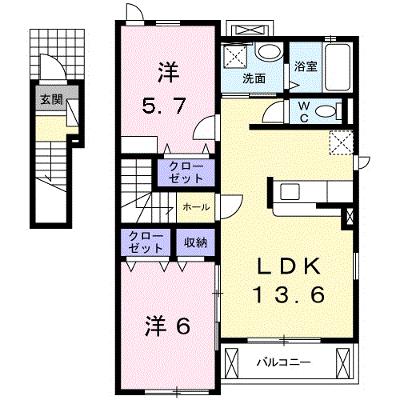 ラ・セゾン・クレール 201【管理NO：1-022073401-02010】 ★家具家電は申し込み後に搬入しますの外観画像
