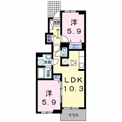ロータス南島田Ｃ 102【管理NO：1-023311301-01020】 ★家具家電は申し込み後に搬入します★の外観画像