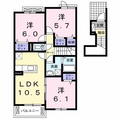 エトワール沖洲Ｂ 203【管理NO：1-022773402-02030】 ★家具家電は申し込み後に搬入します★の外観画像