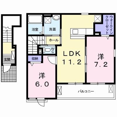 ルミエール　ヴォアレＡ 203【管理NO：1-022712201-02030】 ★家具家電は申し込み後に搬入しますの外観画像