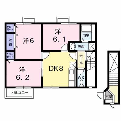 ホワイトリバー　Ａ 202【管理NO：1-011231301-02020】 ★家具家電は申し込み後に搬入しますの外観画像
