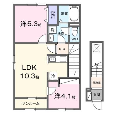ポルト・ボヌールＫ　Ⅱ 201【管理NO：1-028666502-02010】 ★家具家電は申し込み後に搬入します★ ★2026年10月上旬入居可能★の外観画像