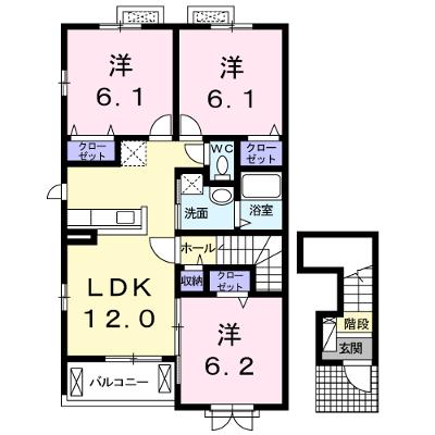 クラールプレディエＦ 201【管理NO：1-023319802-02010】 ★家具家電は申し込み後に搬入しますの外観画像