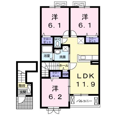 クラールプレディエＡ 205【管理NO：1-022964601-02040】 ★家具家電は申し込み後に搬入しますの外観画像