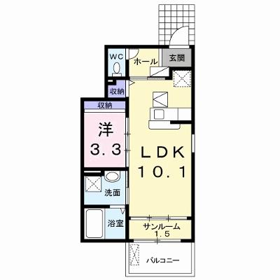 ボヌール　Ａ 101【管理NO：1-017321701-01010】 ★家具家電は申し込み後に搬入しますの外観画像