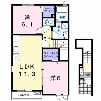 アリーヴィオＡ 201【管理NO：1-016134201-02010】 ★家具家電は申し込み後に搬入します★の外観画像