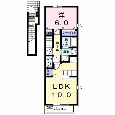 アンジェリカ　Ｅ 201【管理NO：1-013991405-02010】 ★家具家電は申し込み後に搬入しますの外観画像