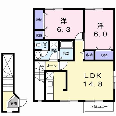カサ　モデルナ　Ⅱ 205【管理NO：1-011640702-02040】 ★家具家電は申し込み後に搬入しますの外観画像
