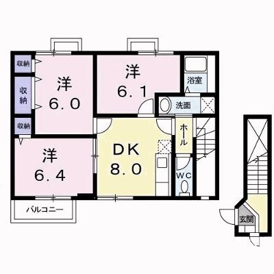 ハッピースクエアー　Ⅲ 202【管理NO：1-010507503-02020】 ★家具家電は申し込み後に搬入します★の外観画像