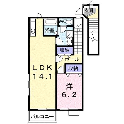 フォンテーヌＡ 203【管理NO：1-009591301-02030】 ★家具家電は申し込み後に搬入しますの外観画像