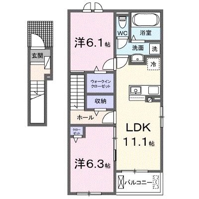 ウィンクルムＡ 201【管理NO：1-026984401-02010】 ★家具家電は申し込み後に搬入しますの外観画像