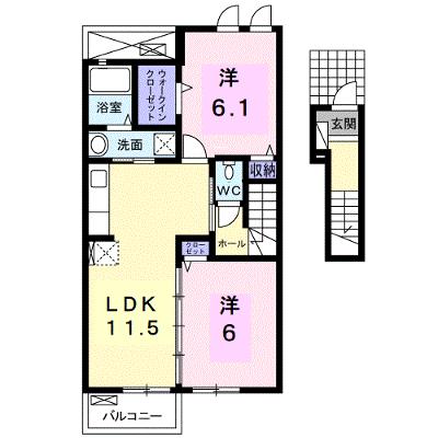 フォルシュメリー・ガーデンⅡＡ 203【管理NO：1-021163301-02030】 ★家具家電は申し込み後に搬入しますの外観画像