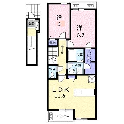 テール　リッシュⅢ 203【管理NO：1-022260503-02030】 ★家具家電は申し込み後に搬入しますの外観画像