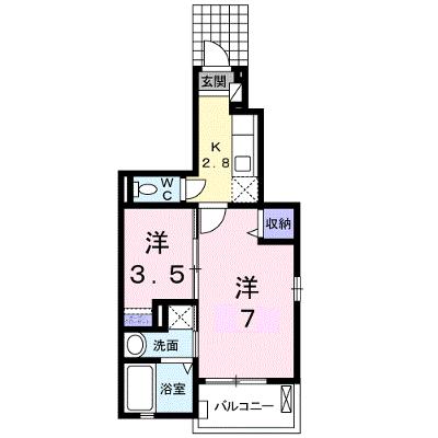 オレンジ窓香 101【管理NO：1-018254701-01010】 ★家具家電は申し込み後に搬入しますの外観画像